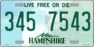 NH license plate 3457543