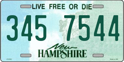 NH license plate 3457544