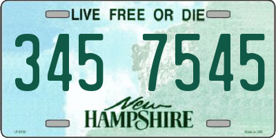 NH license plate 3457545