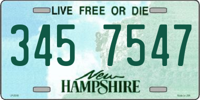 NH license plate 3457547