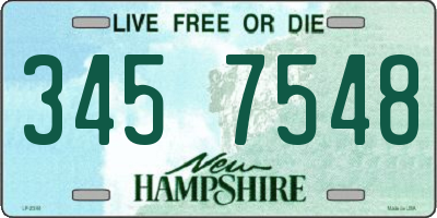 NH license plate 3457548
