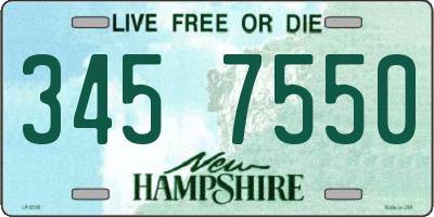 NH license plate 3457550