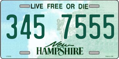 NH license plate 3457555