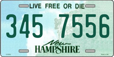 NH license plate 3457556
