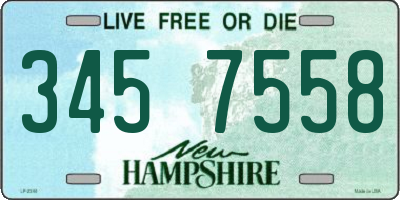 NH license plate 3457558