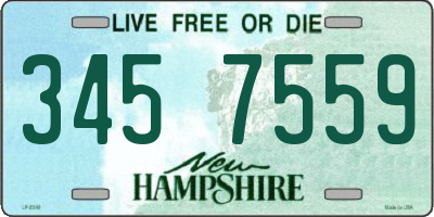 NH license plate 3457559
