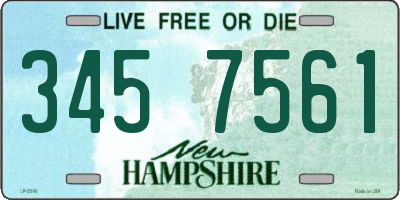 NH license plate 3457561