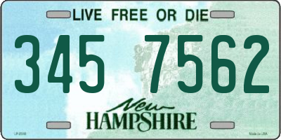 NH license plate 3457562