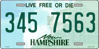 NH license plate 3457563