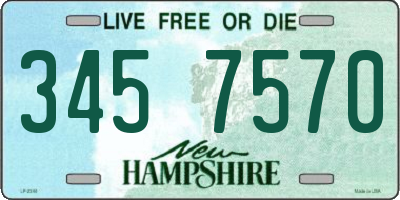 NH license plate 3457570