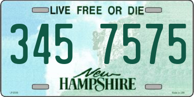 NH license plate 3457575