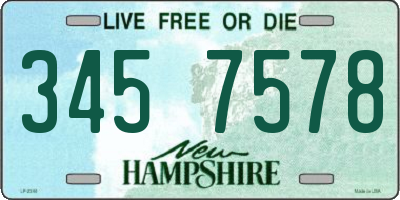 NH license plate 3457578