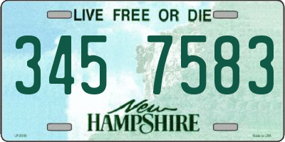 NH license plate 3457583