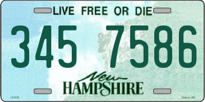 NH license plate 3457586