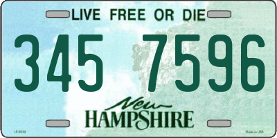 NH license plate 3457596