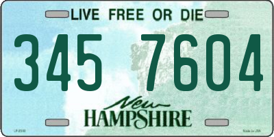 NH license plate 3457604