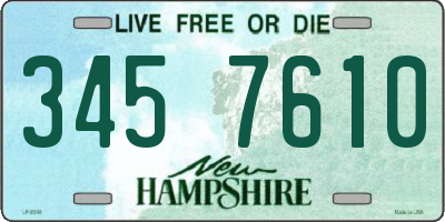 NH license plate 3457610