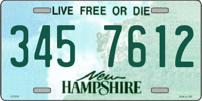 NH license plate 3457612