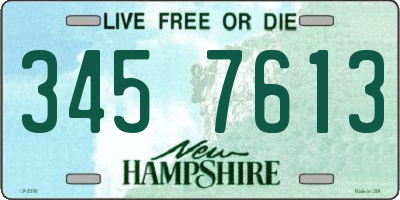 NH license plate 3457613