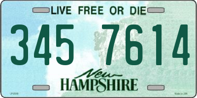 NH license plate 3457614