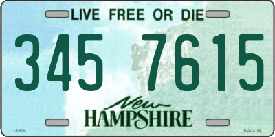 NH license plate 3457615