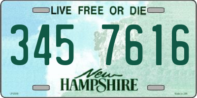 NH license plate 3457616