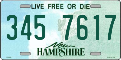 NH license plate 3457617