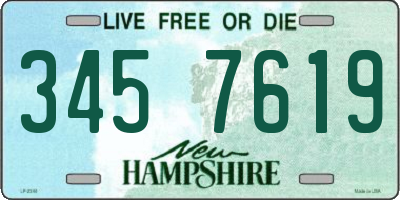 NH license plate 3457619