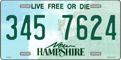NH license plate 3457624