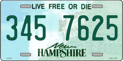 NH license plate 3457625