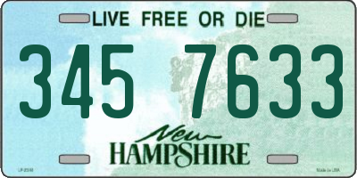 NH license plate 3457633