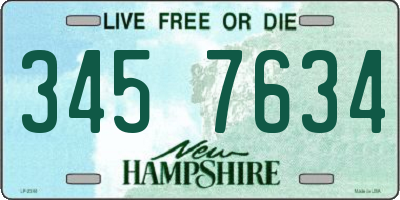 NH license plate 3457634