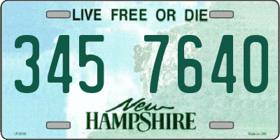 NH license plate 3457640