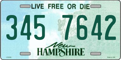 NH license plate 3457642