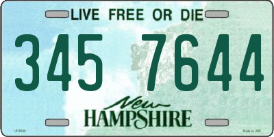 NH license plate 3457644