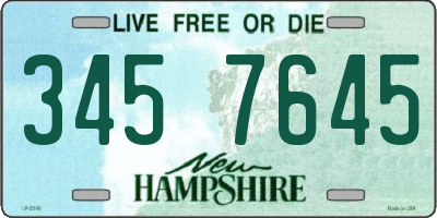 NH license plate 3457645