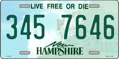 NH license plate 3457646