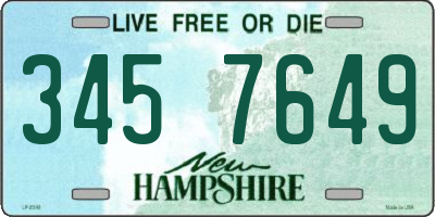 NH license plate 3457649