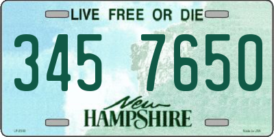 NH license plate 3457650