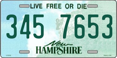 NH license plate 3457653
