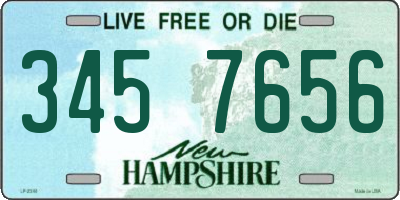 NH license plate 3457656