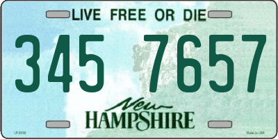 NH license plate 3457657