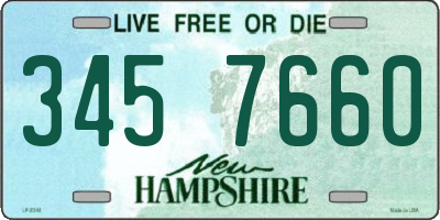 NH license plate 3457660