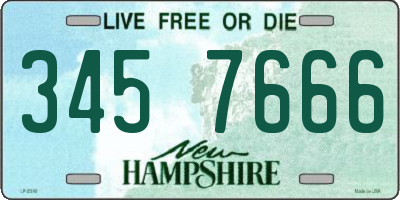 NH license plate 3457666