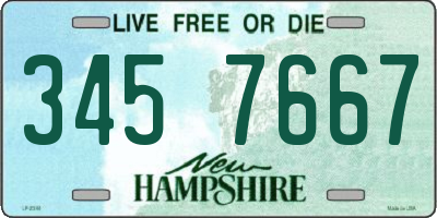 NH license plate 3457667