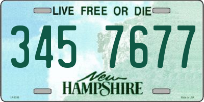 NH license plate 3457677