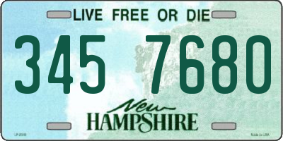 NH license plate 3457680