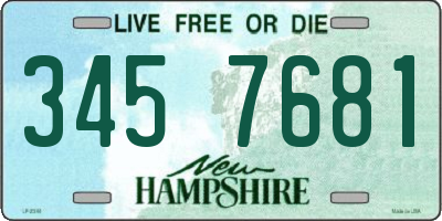 NH license plate 3457681