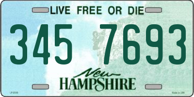NH license plate 3457693