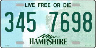 NH license plate 3457698
